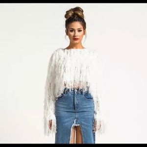 Rehab fringe sweater